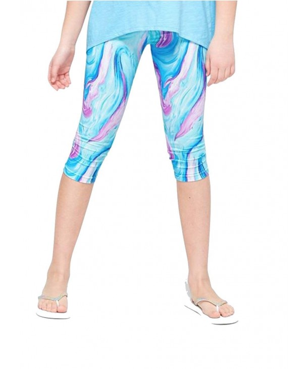 Justice Happy Crop Leggings Blue