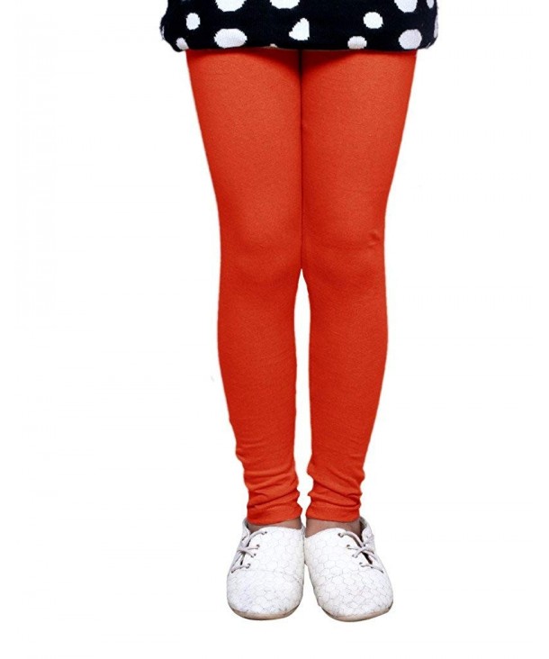 Indistar Girls Cotton Orange Legging_9 10