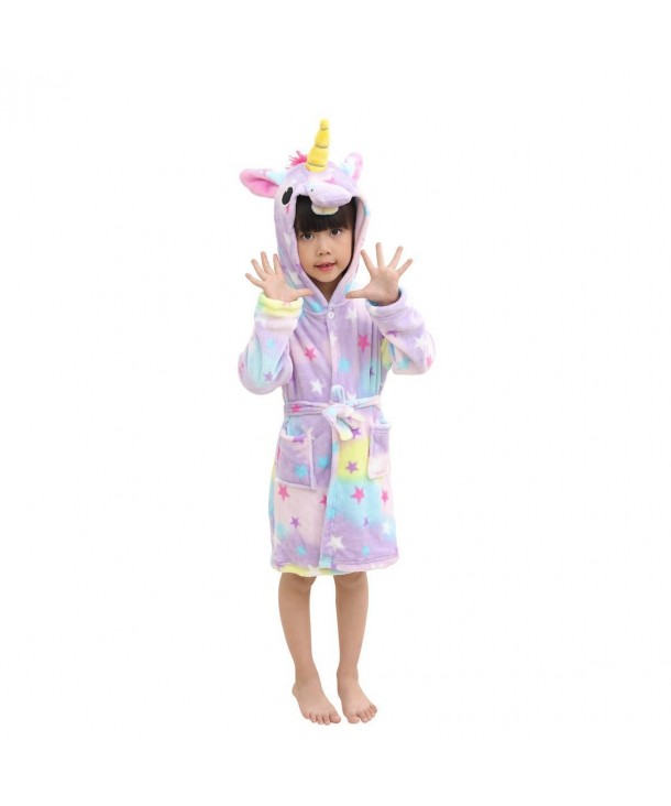UsHigh Bathrobe Unicorn Hooded Nightgown