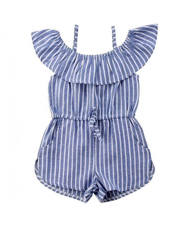 Toddler Shoulder Striped Jumpsuit Clothes