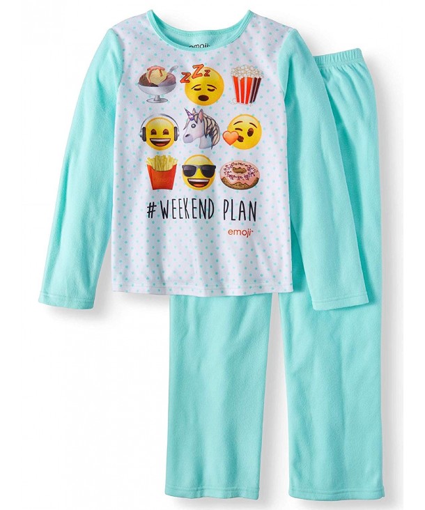 Emoji Flannel Piece Pajama Girls