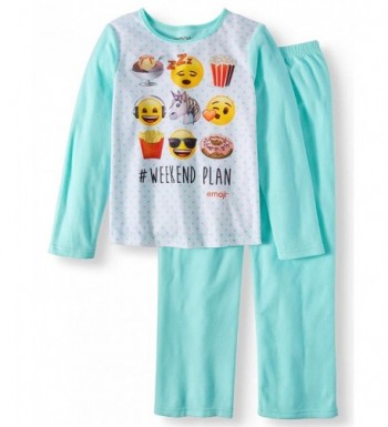 Emoji Flannel Piece Pajama Girls