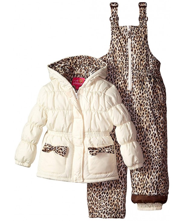 Pink Platinum Snowsuit Animal Accents