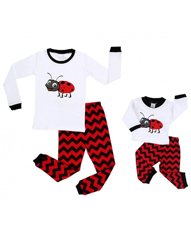 Elowel Ladybug Matching Pajamas Cotton