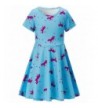 Funnycokid Summer Sleeve Printed Dresses