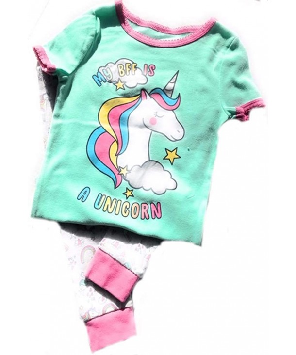 Girls Pajamas Unicorn Piece Cotton