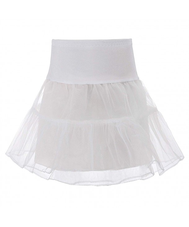 Little Girl Voile Crinoline Tutu Petticoats - White - C418O4WE0D0