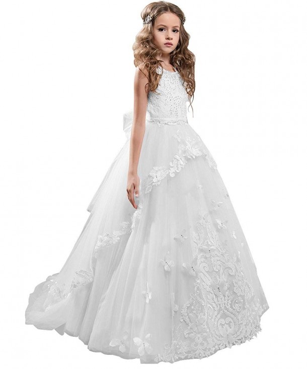 Flower Dress Beaded Pageant Gowns