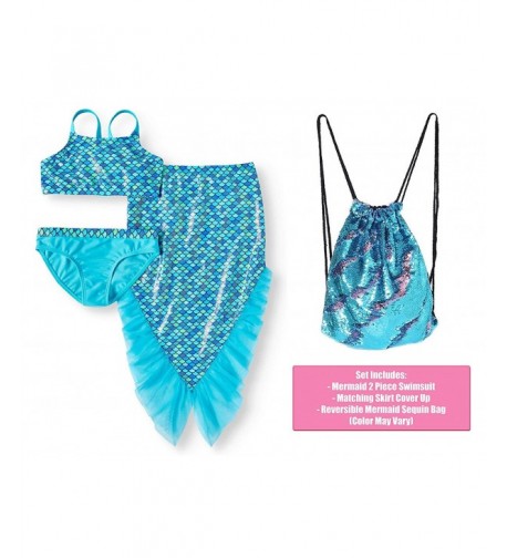 Mermaid Swimsuits Reversible Sequin Drawstring