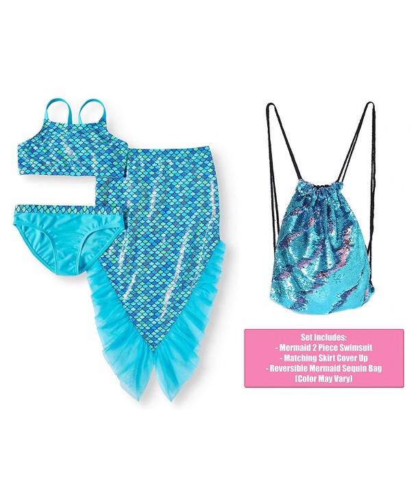 Mermaid Swimsuits Reversible Sequin Drawstring