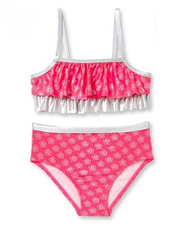 Toddler Flower Shimmer Tiered Swimsuit