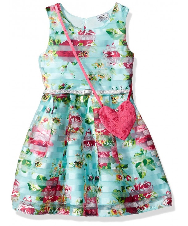 Beautees Little Floral Organza Stripe