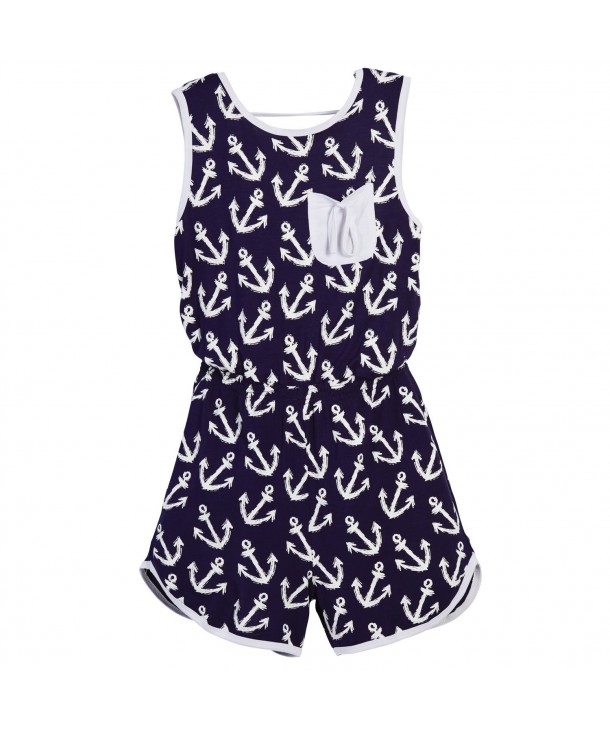 Beachcombers Girls Spandex Anchor Romper