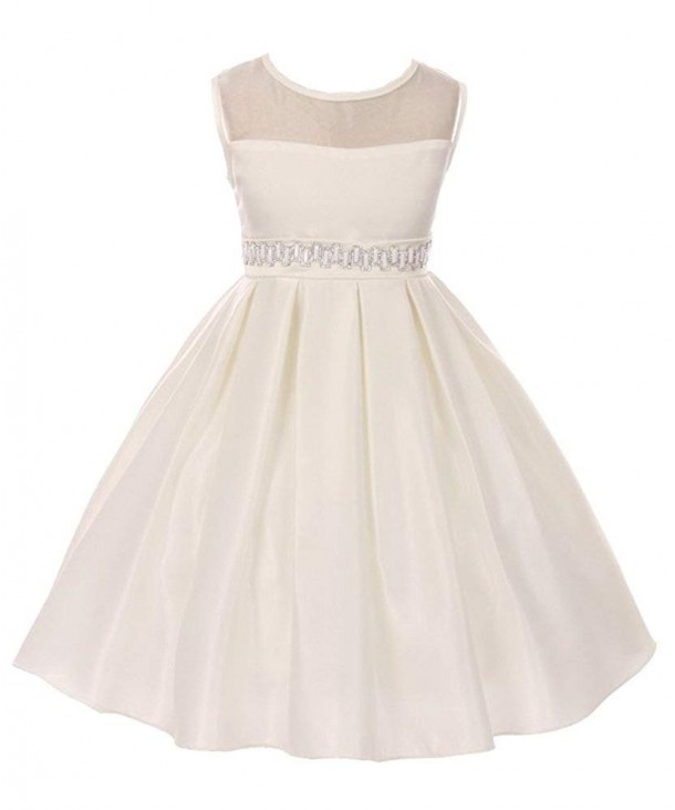 iGirlDress Girls Illusion Flower Communion