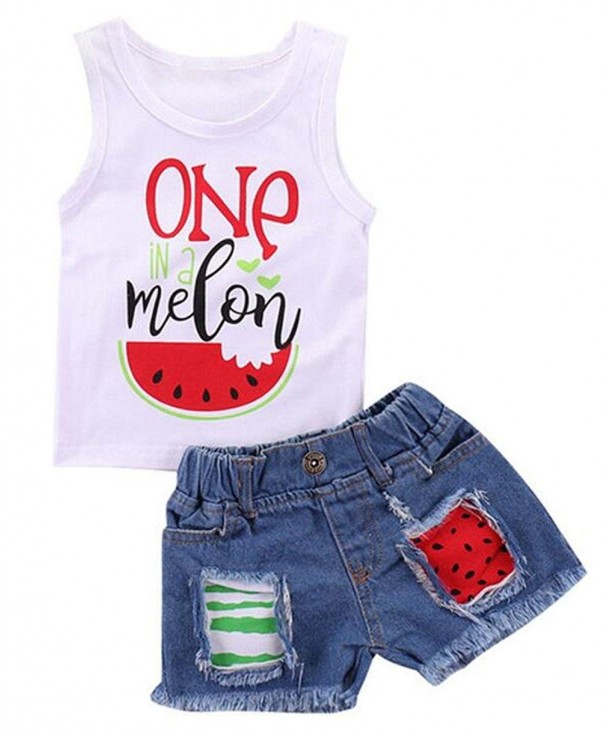Toddler Girls Melon Ripped Outfits