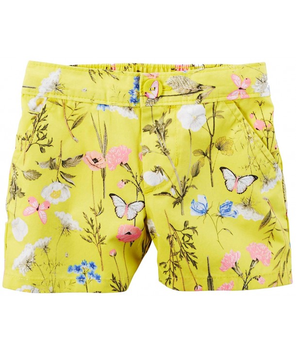 Carters Printed Poplin Shorts Yellow