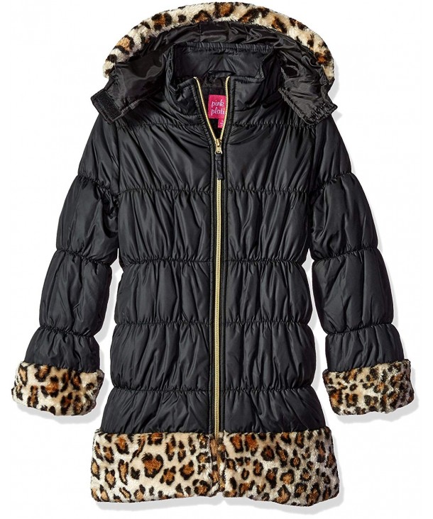 Pink Platinum Cheetah Puffer Jacket