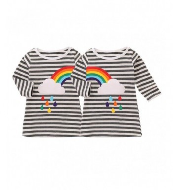 T Shirts Rainbow Striped Printed Clothes