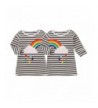 T Shirts Rainbow Striped Printed Clothes