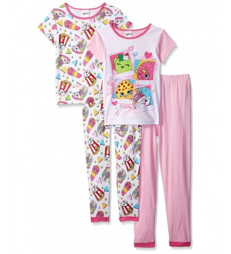 Shopkins Girls Cotton Pajama 4 Piece Set