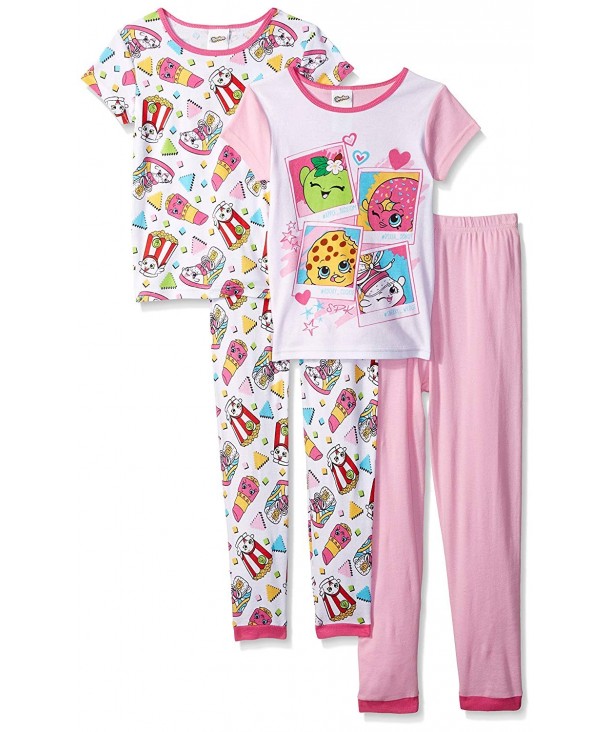 Shopkins Girls Cotton Pajama 4 Piece Set