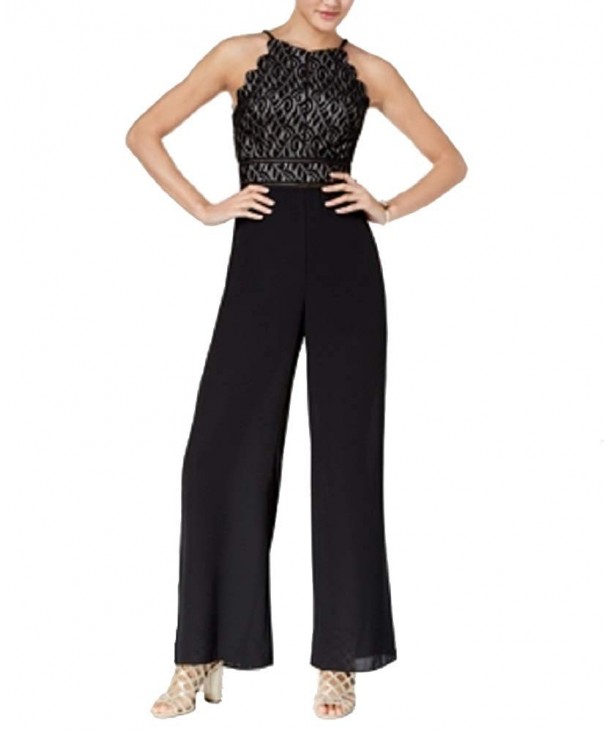 BCX Juniors Scalloped Lace Top Jumpsuit