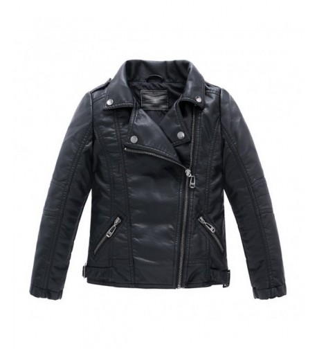 LJYH Childrens Collar Motorcycle Leather