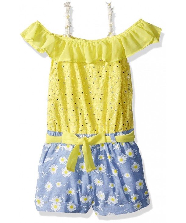 Little Lass Girls Belted Romper