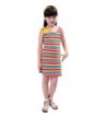 Girls Rainbow Colorful Stripe Dress