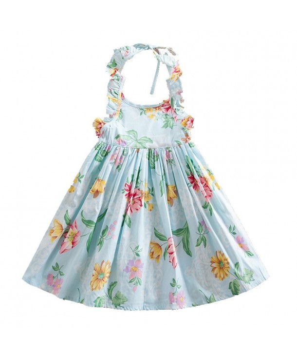 Summer Kids Princess Sleeveless Dresses for Girls Beach Dress Cotton ...