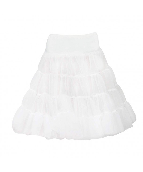 Little Girls White Bouffant Half Slip Petticoat Tea Length - White ...