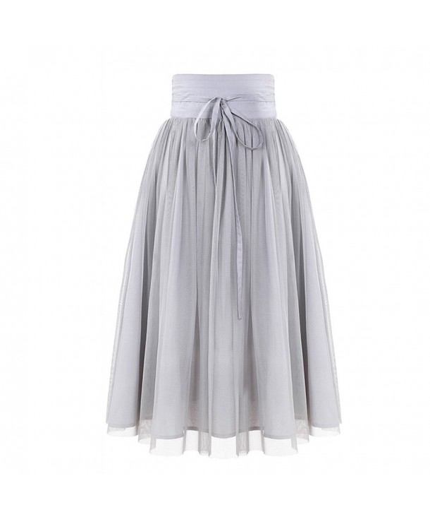 YUNSHANG Bowknot Tulle Layered Pleated