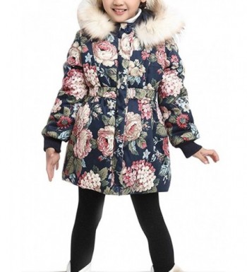 Girls Floral Quilted Padded Winter