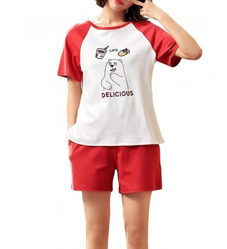 Hupohoi Sleeve Cartoon Sleepwear Pajamas