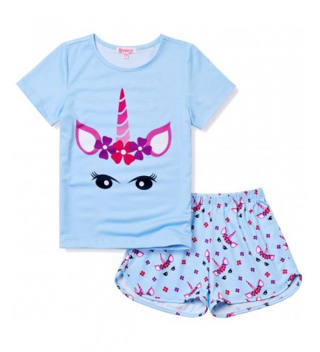 Unicorn Pajamas Sleeve Summer Clothes