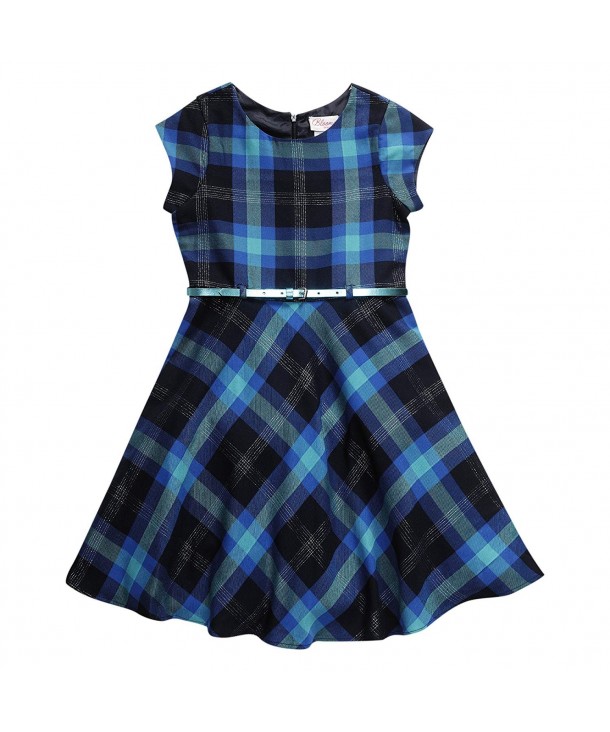 Bloome Short Sleeve Belted Plaid