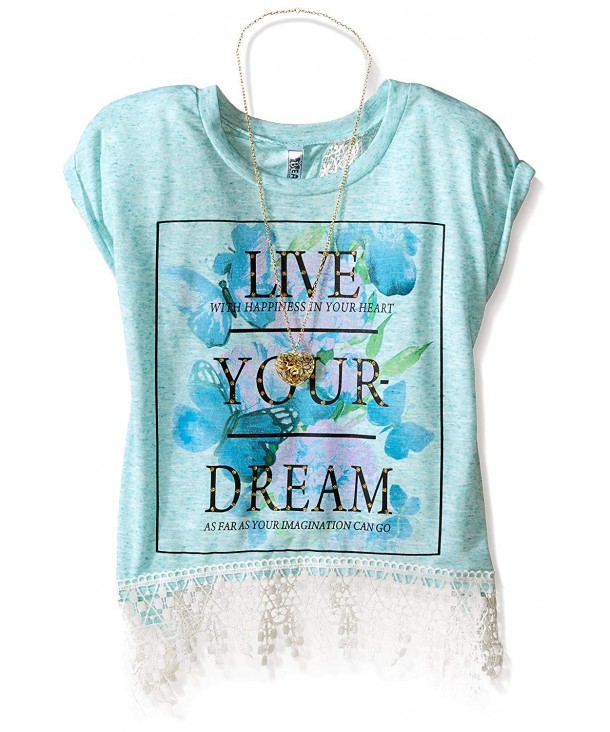 Beautees Girls Top Dream Scrn Lace