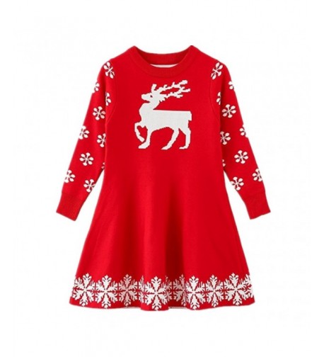 Motteecity Girls Sweater Christmas Sleeve