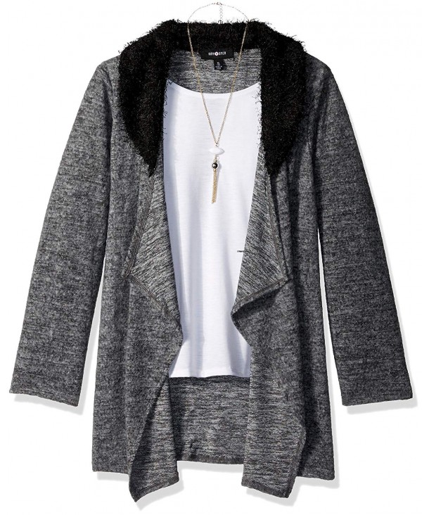 Amy Byer Sleeve Cardigan Collar