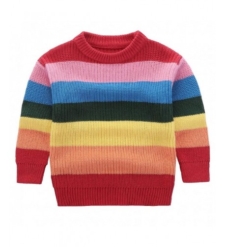 Motteecity Clothes Colorful Rainbow Pullover