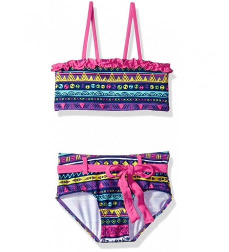 Pink Platinum Girls Aztec Swimsuit