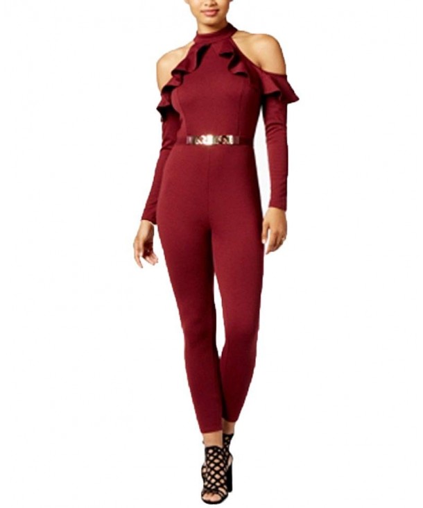 Material Girl Juniors Cold Shoulder Jumpsuit