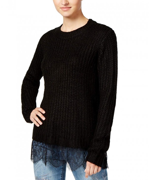 Ultra Flirt Juniors Lace Trim Sweater