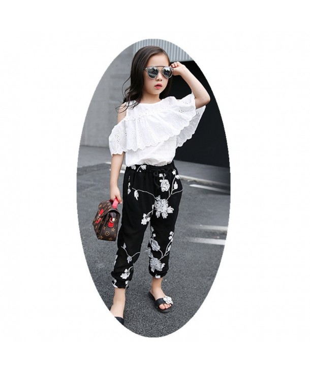 FTSUCQ Pullover Off Shoulder Cropped Trousers