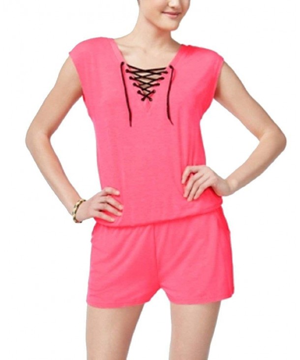 Material Girl Womens Lace up Romper