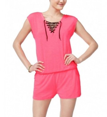 Material Girl Womens Lace up Romper