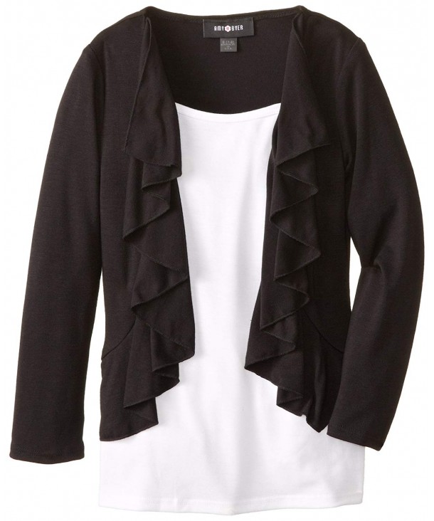 Amy Byer Ruffle Cardigan Layering