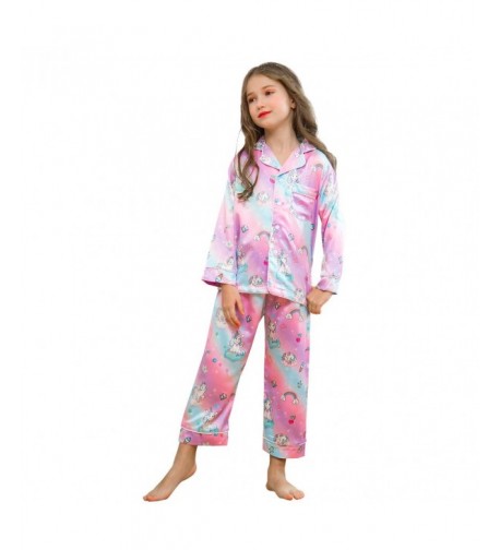 Pajamas Button Down Sleepwear Loungewear Unicorn