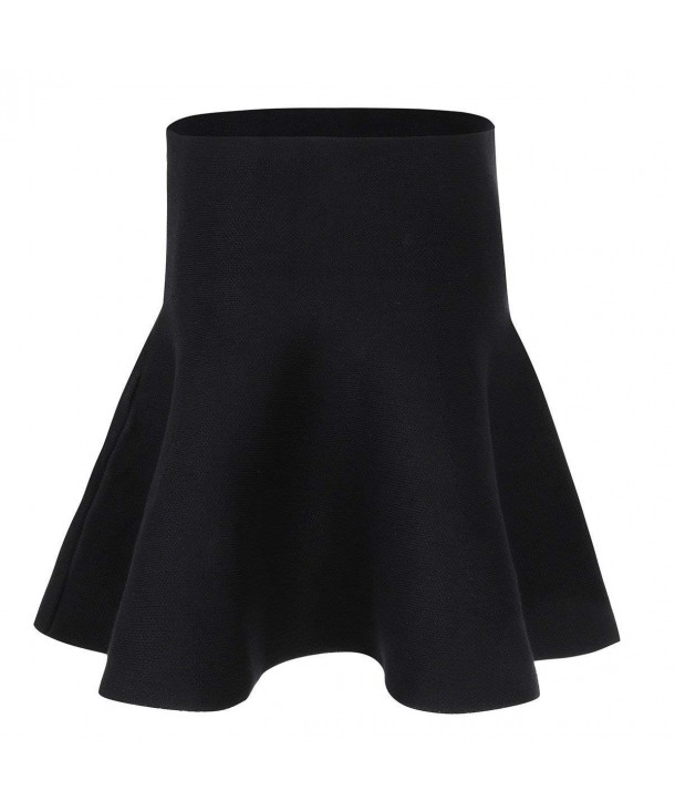 TiaoBug Stretchy High Waisted Knitted Flared