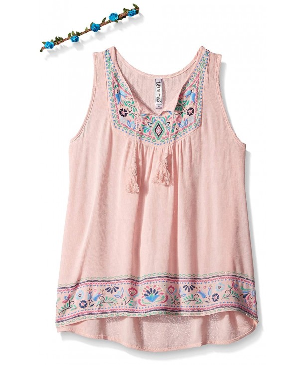 Beautees Girls V Neck Embroidered Screen